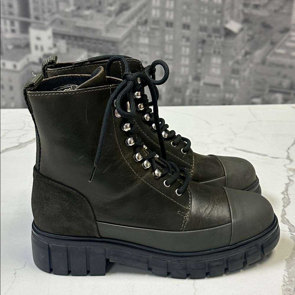 New Anthropologie x Shoe The Bear Rebel Lace-Up Boots Green EU 37 / US 6.5 NWOB